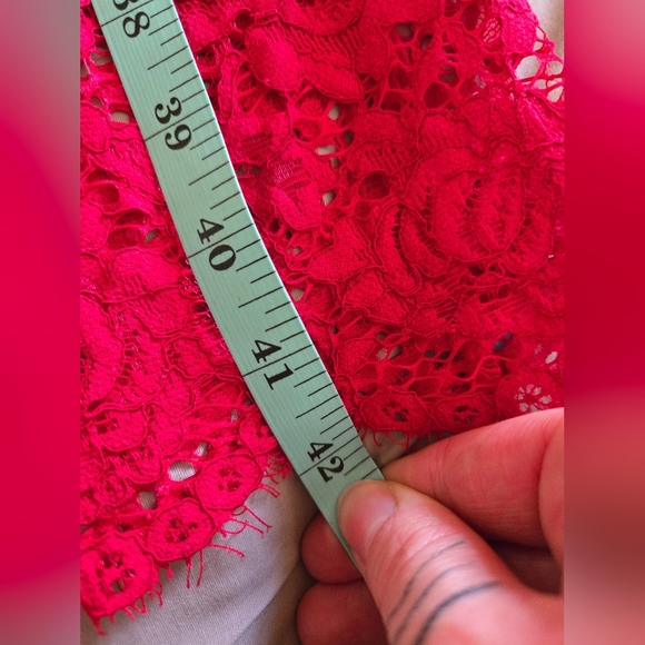 Kate Spade | Chic Red Lace Midi Dress, Size 00 - Picture 7 of 7